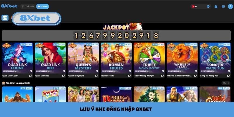 Lưu ý khi đăng nhập 8xbet
