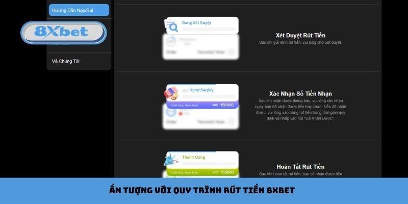 Ấn tượng với quy trình rút tiền 8xbet