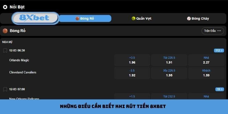 Những điều cần biết khi rút tiền 8xbet
